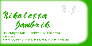 nikoletta jambrik business card